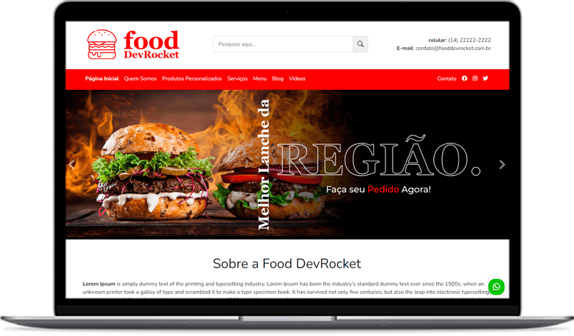 DevRocket Pocket - Site Exemplo - Restaurante